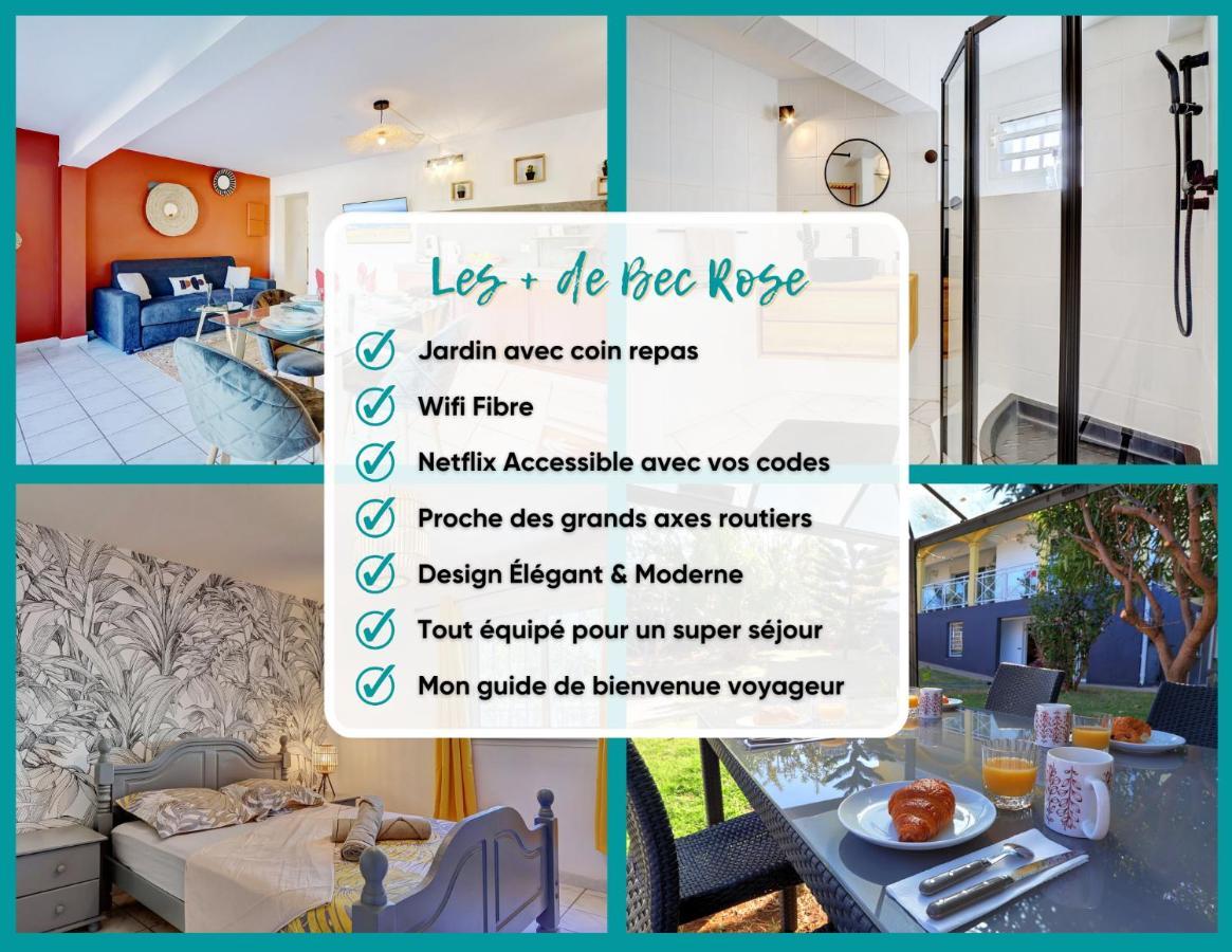 Apartamento Bec Rose - Clim - Wi-Fi - Jardin Saint-Leu Exterior foto